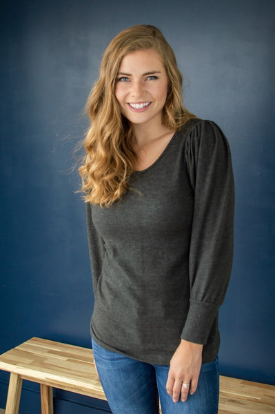 Date Night Top | Charcoal