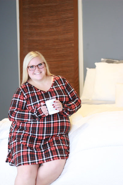 Lounge Dress | Black and Red Plaid