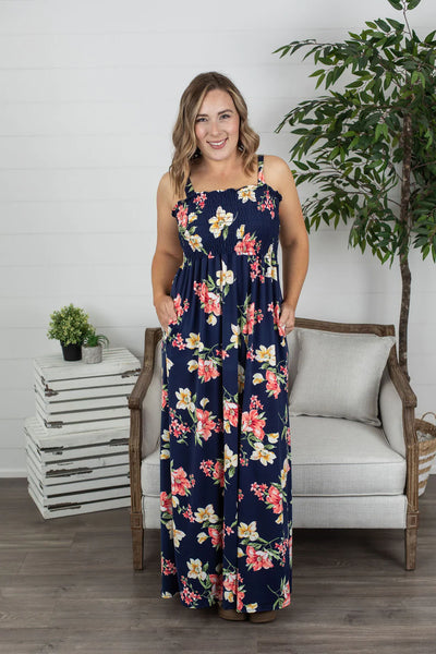 Savannah Maxi Dress - Navy Floral