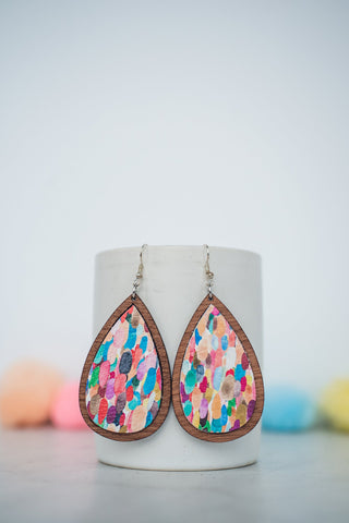 Spring Leather Inlay Earrings